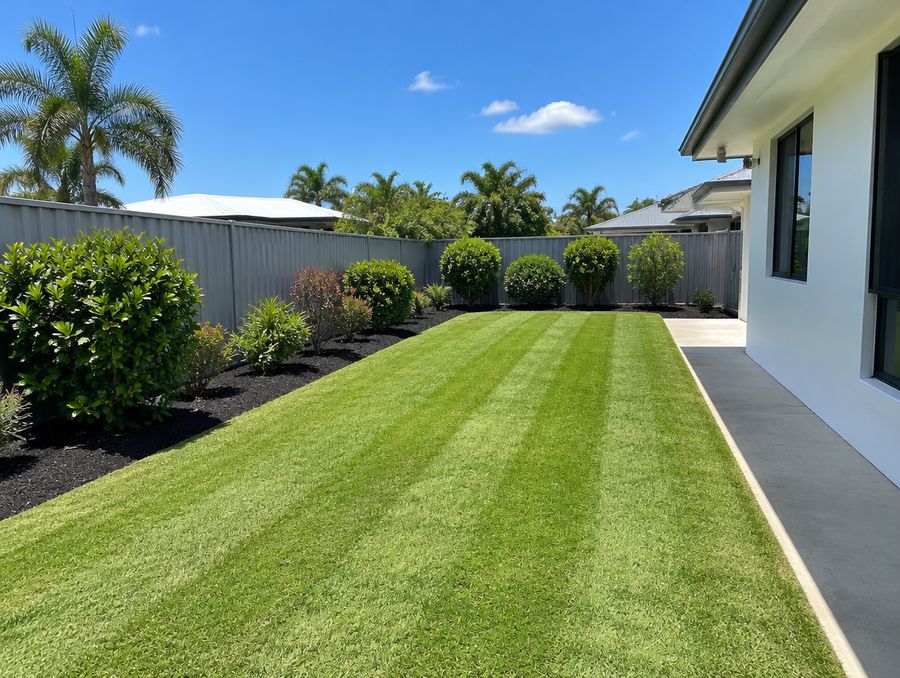 Freshly mown lawn with neat edges